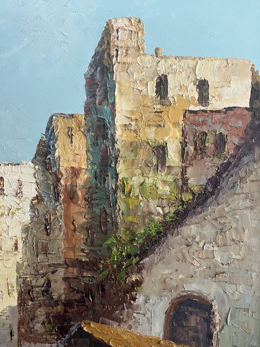 Obraz olejny Prof. Arnold Grabone (1896 - 1982) - ,,Targ we Włoszech"