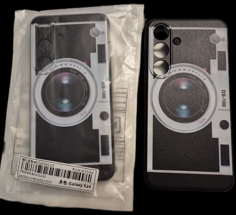 Designesrkie etui retro aparat do samsung s24 5g