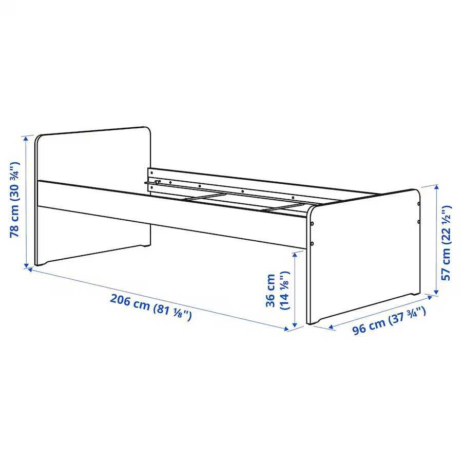 Cama Ikea Slakt + Colchão Sultan Ikea 200cm x 90cm