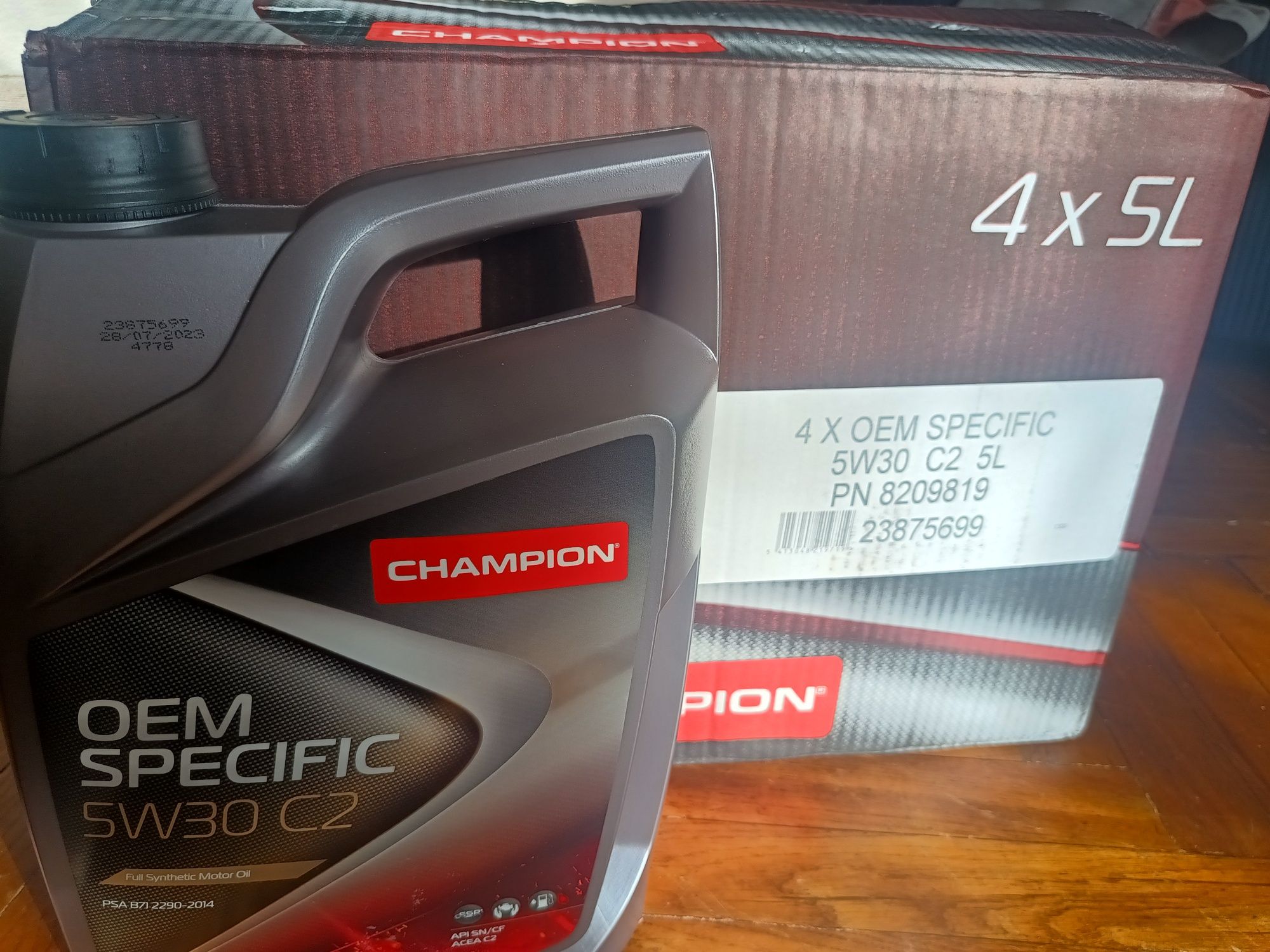 Синтетичне малозольне масло CHAMPION RSL 5W30 ACEA C2,С3 API SN/CF