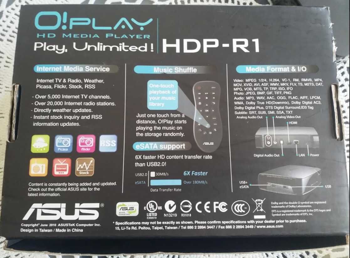 Leitor Multimédia HD - ASUS O!Play HDP-R1