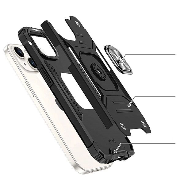 Pancerne etui z uchwytem na palec do iPhone 15 Plus Wozinsky Ring Armo