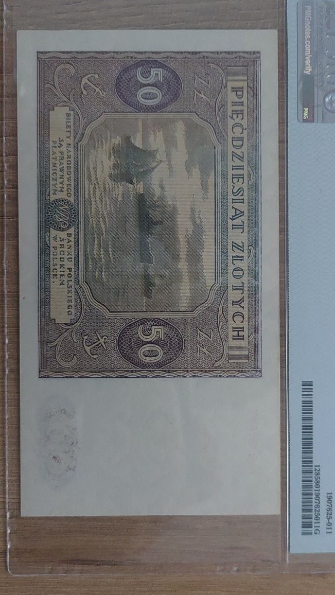 50 zł 1946r UNC stan 1 PMG 58 nie 1947 okazja