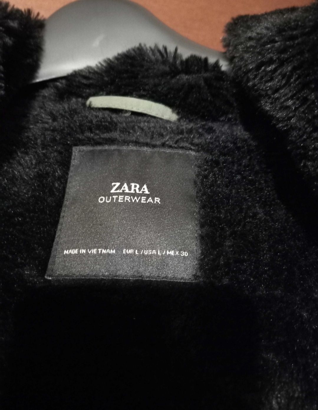 ZARA parka alaska kurtka z kapturem 38 40 M L futto futerko khaki