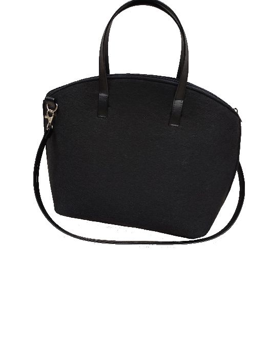 Torebka filcowa damska z zamkiem czarna