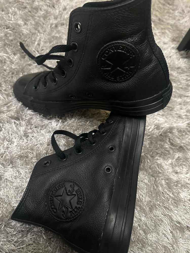Converse Czarne Skóra 37,5 (jak nowe)