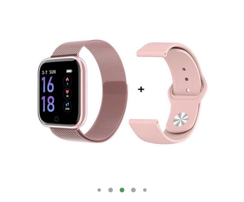 Смарт годинник / фітнес браслет з тонометром рожевий