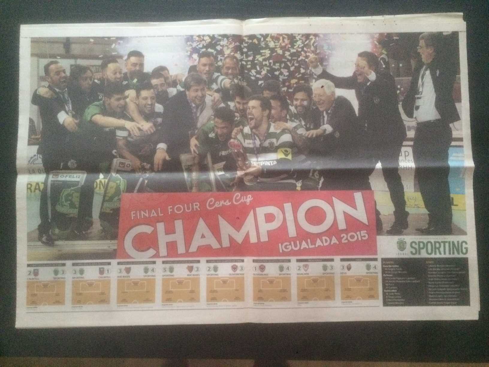 Hóquei em Patins - Jornal Sporting - Conquista da Taça Cers - 2017