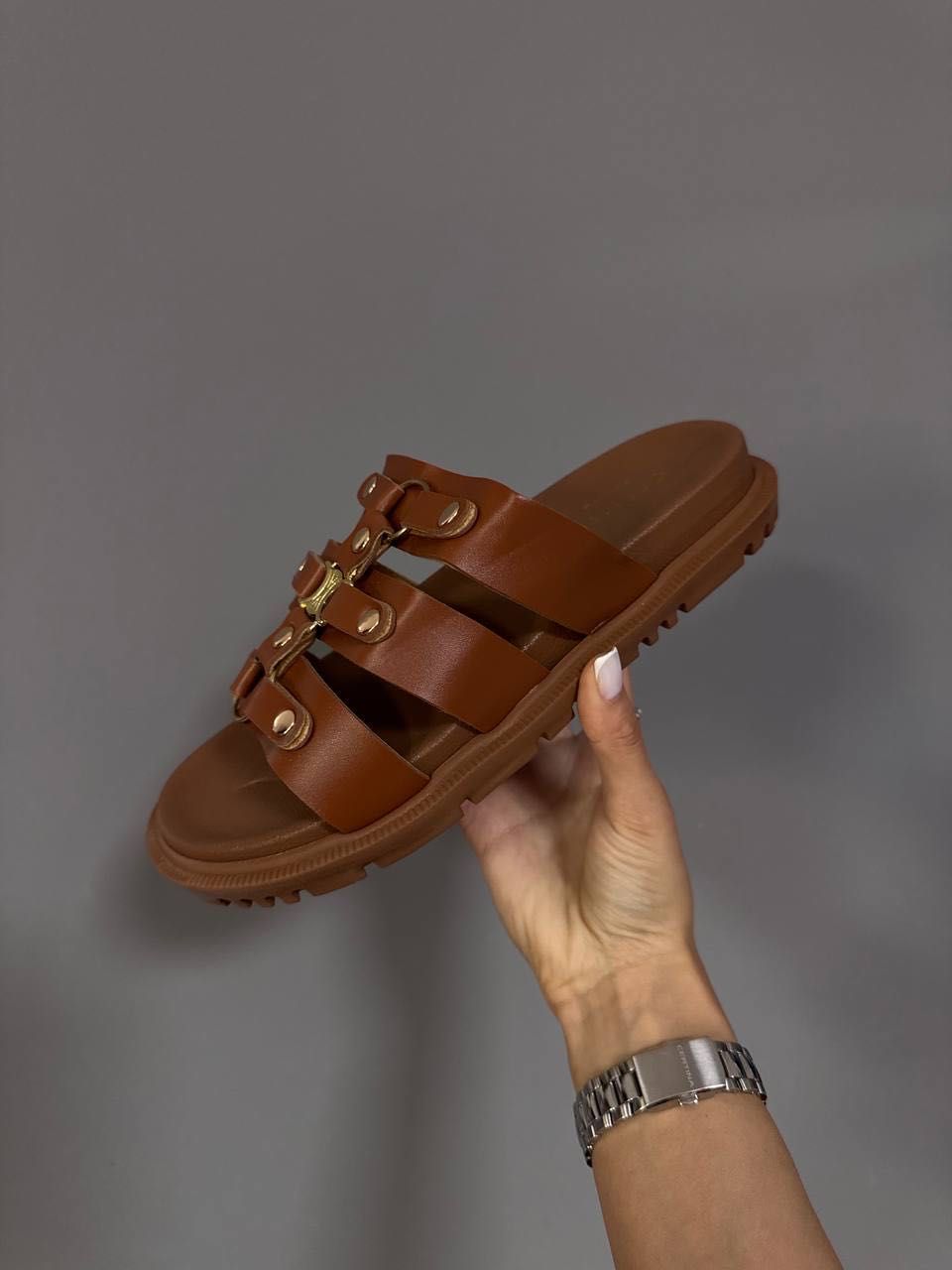 Сандалі Celine Tippi Slides Ginger / тапочки Целін Тіппі коричневі