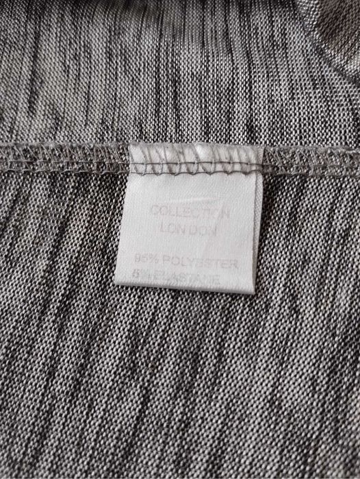 Długi sweter, kardigan, elegancki, szary, Collection London, roz. L