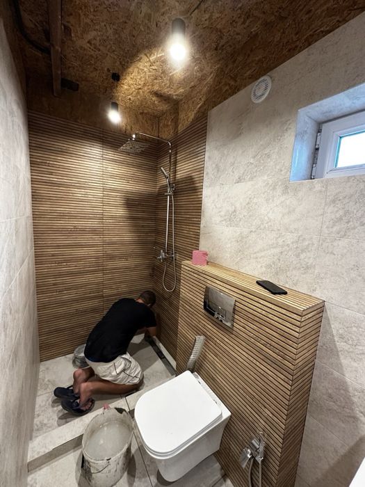 Ремонт (гіпсокартон, кахель, двері, вікна, тепла підлога, труби)