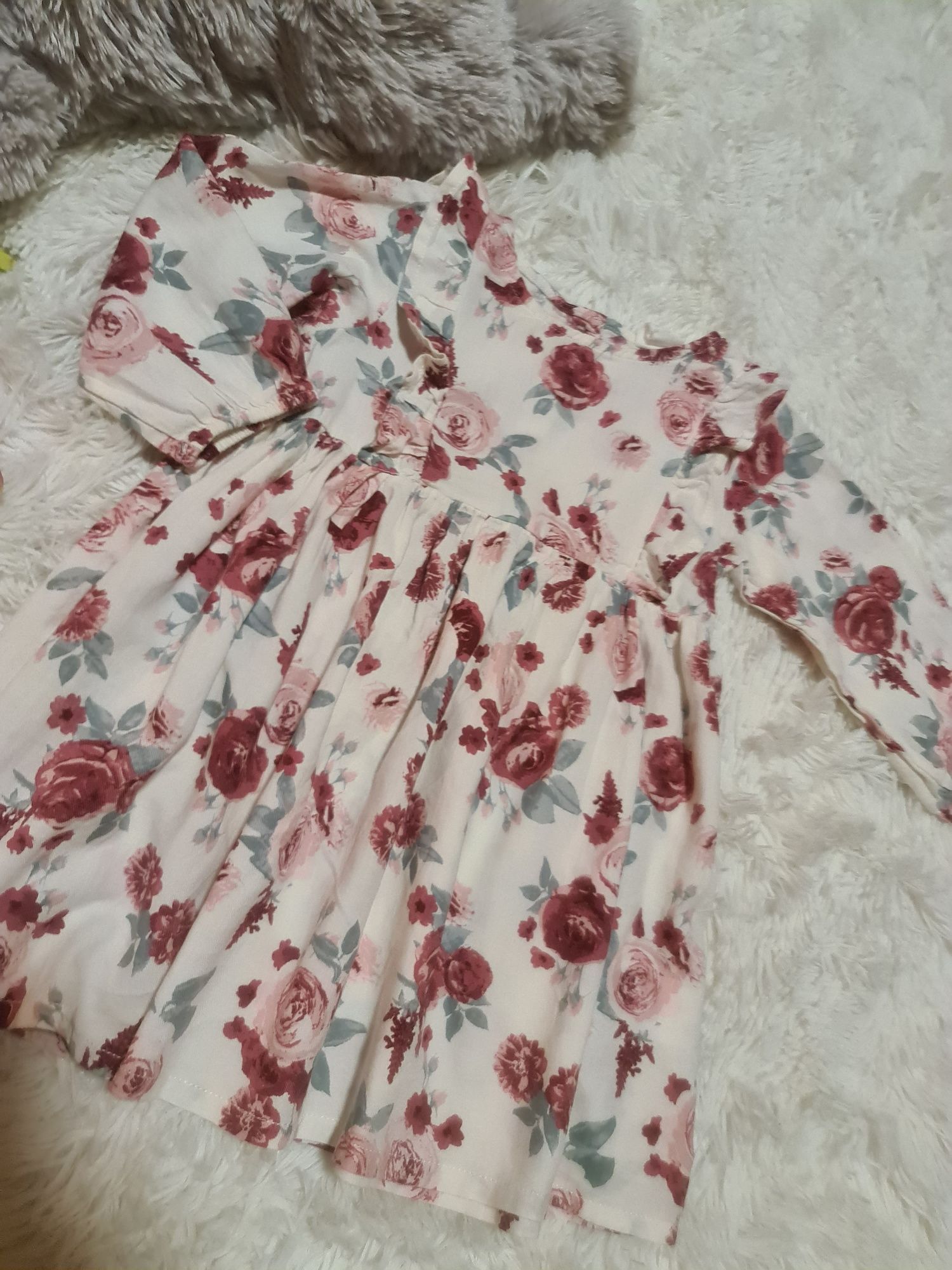 H&M * piekna * sukienka * kwiaty * 80