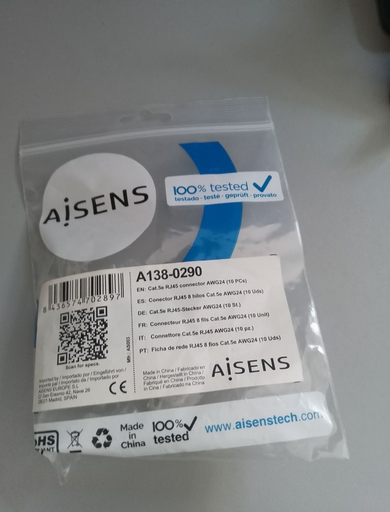 Fichas rede RJ45 10 unidades