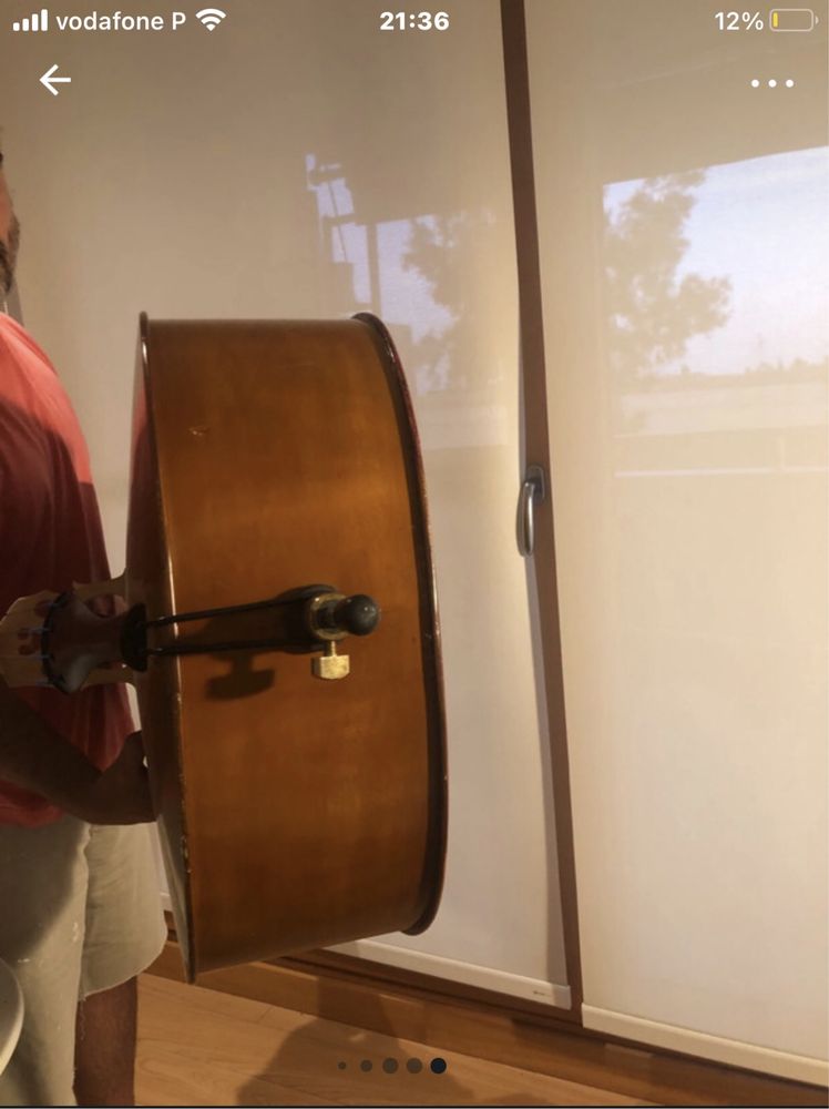 Contrabaixo 1/8 com arco e capa incluidos