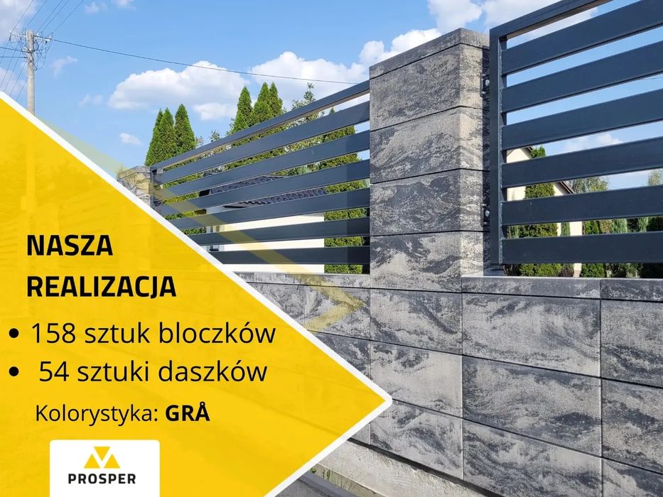 Nowoczesne bloczki KONEKT ogrodzenie pustaki BOKA GRA + REALIZACJA