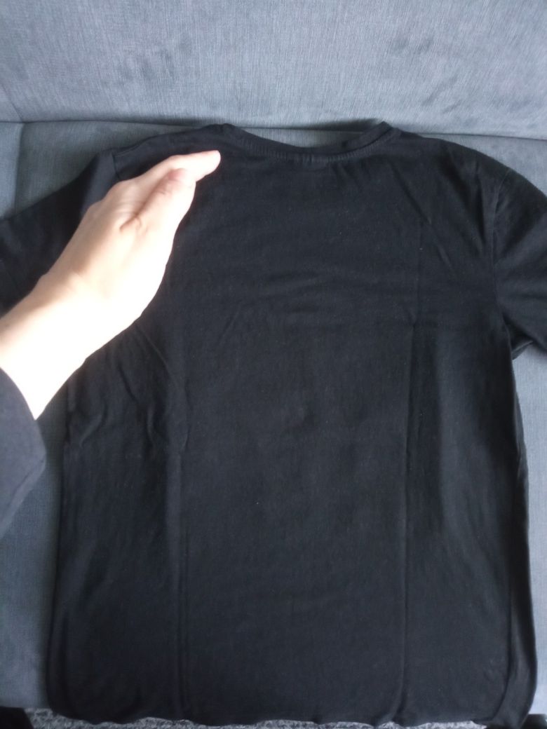 T-shirt z krótkim rękawem dla chłopca czarny SŁUCHAWKI rozmiar 170