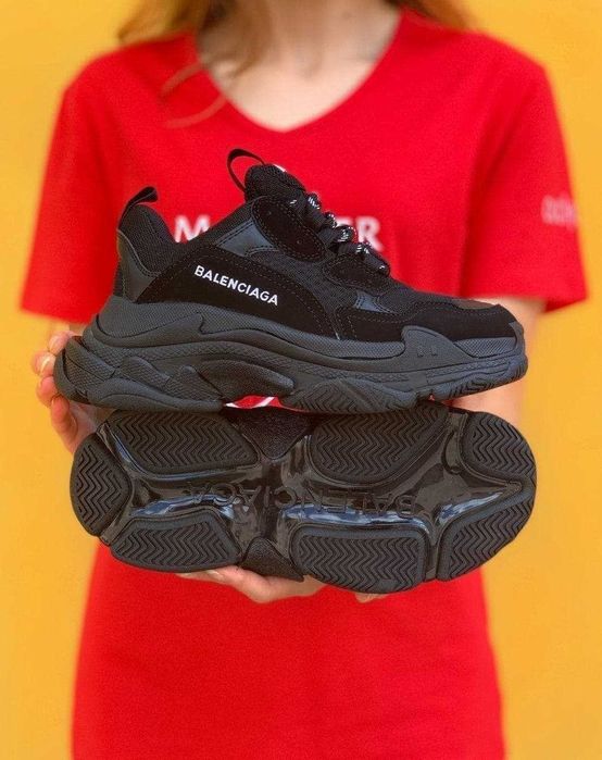 Buty czarne Balenciaga Triple S All Black 36-44