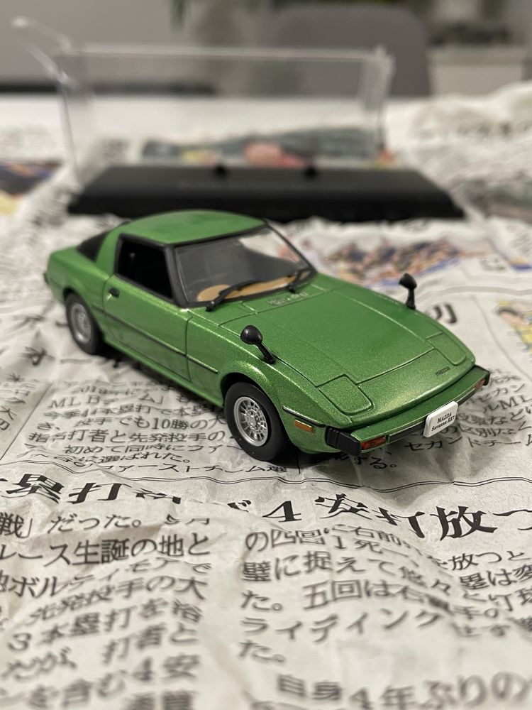 Model Mazda Savanna RX7 (1978) 1/43 Norev z Japonii zielony j Hachette