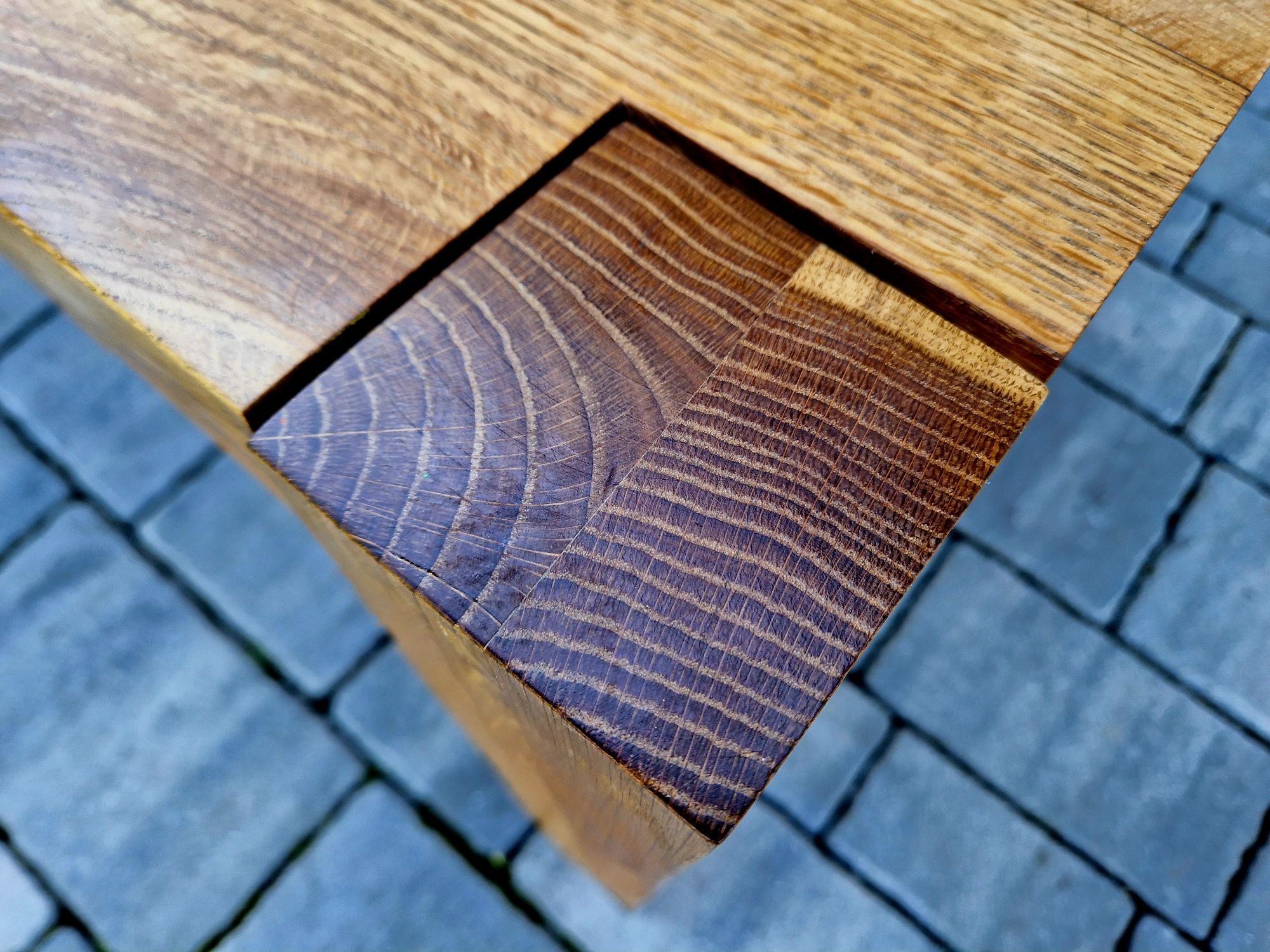 Piękny Stół dębowy z litego drewna z 2 dostawkami