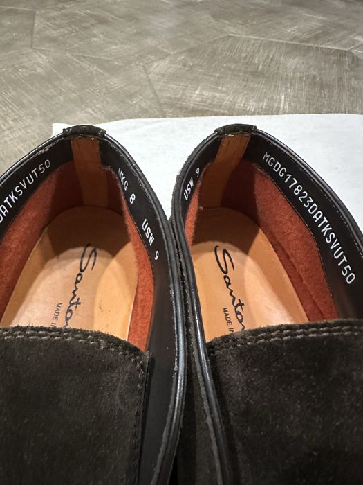 Замшевые лоферы Santoni