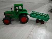 Traktor z przyczepa, wywrotka, autko budowlane zestaw 3 aut