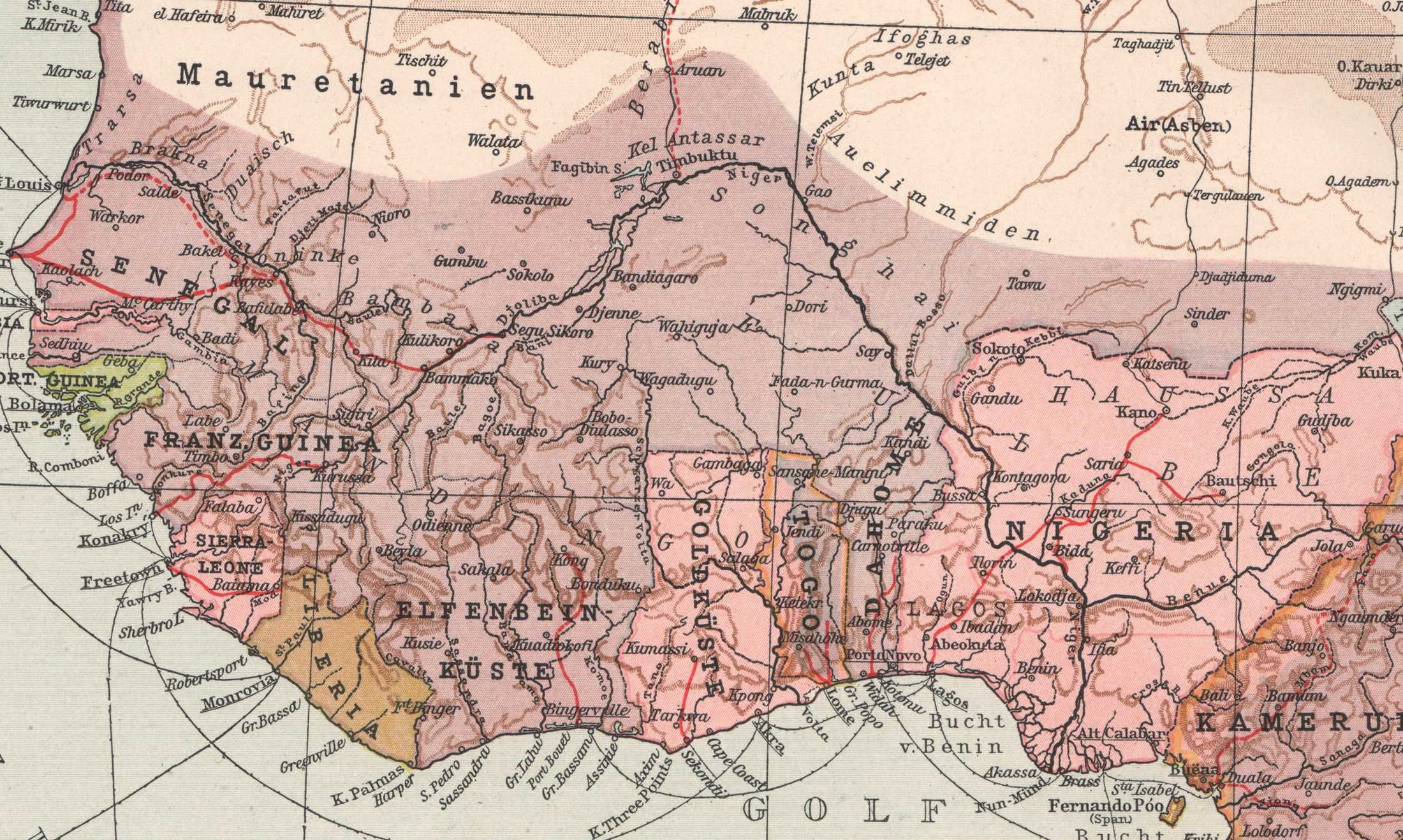 Afryka kolonialna. Duża efektowna mapa 1929 r. autentyk