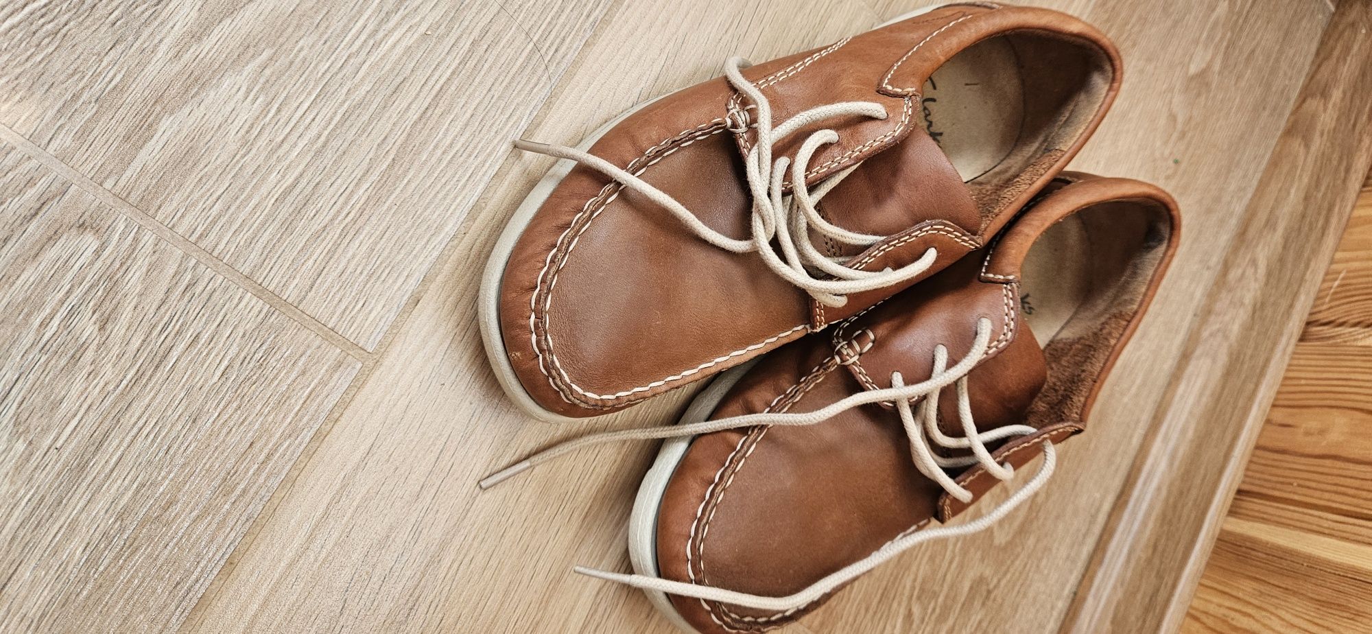 Мокасини шкіряні Clarks коричневі чоловічі