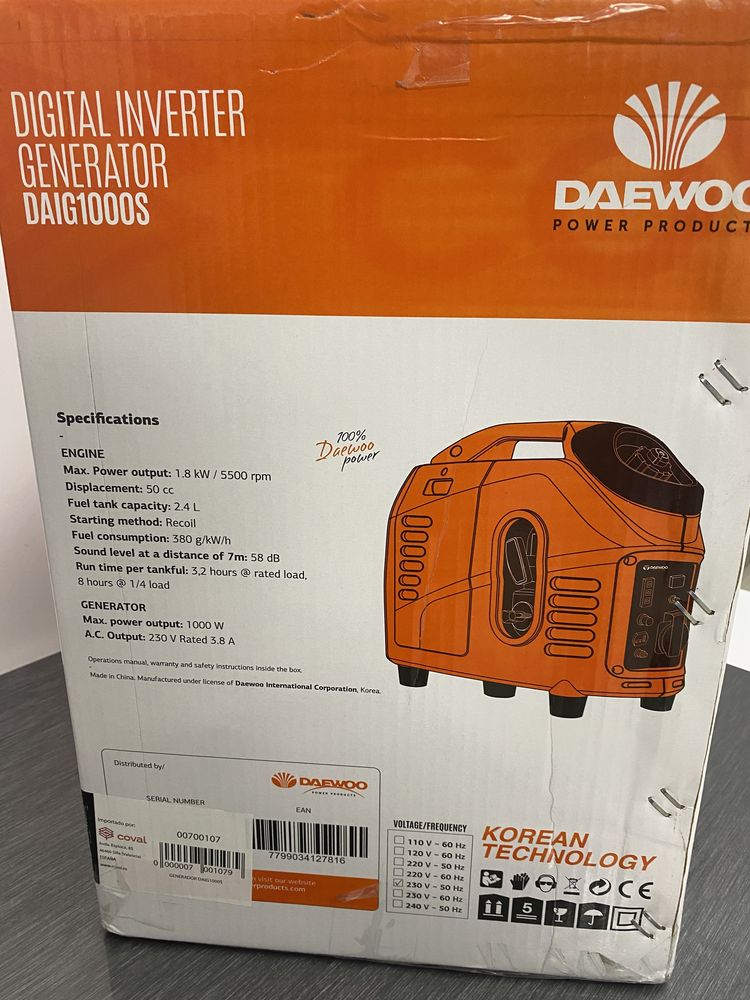 Генератор инвертор 1 kW Daewoo DAIG1000S