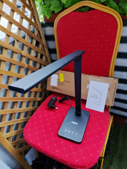 Lampka biurkowa LED na biurko Lampa Stołowa czarna 3kolory nocna Lepro