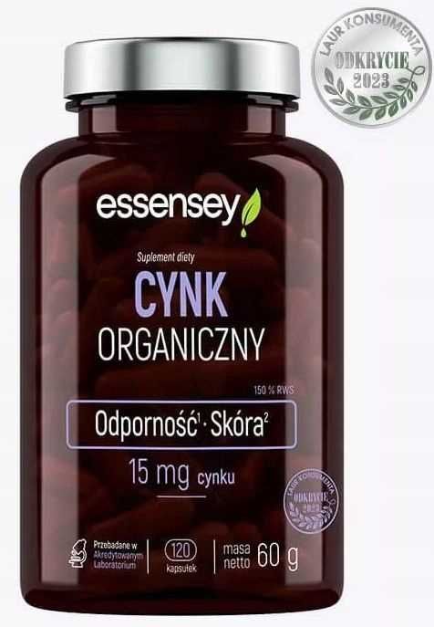 Essensey_Suplementy Diety Cynk Organiczny/Odporność/Skóra 120 kapsułek