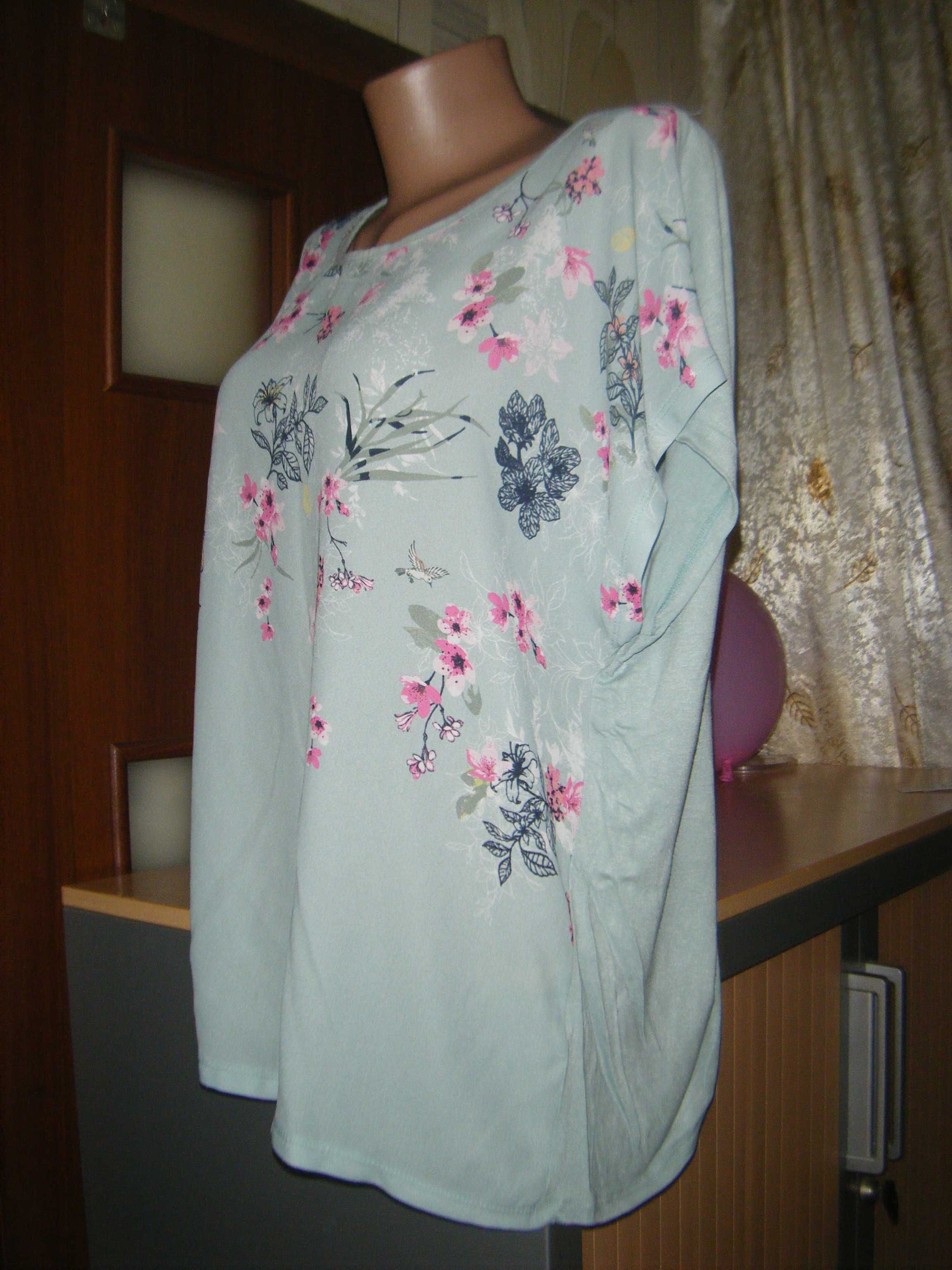 Комфортная блуза с коротким рукавом, размер L
