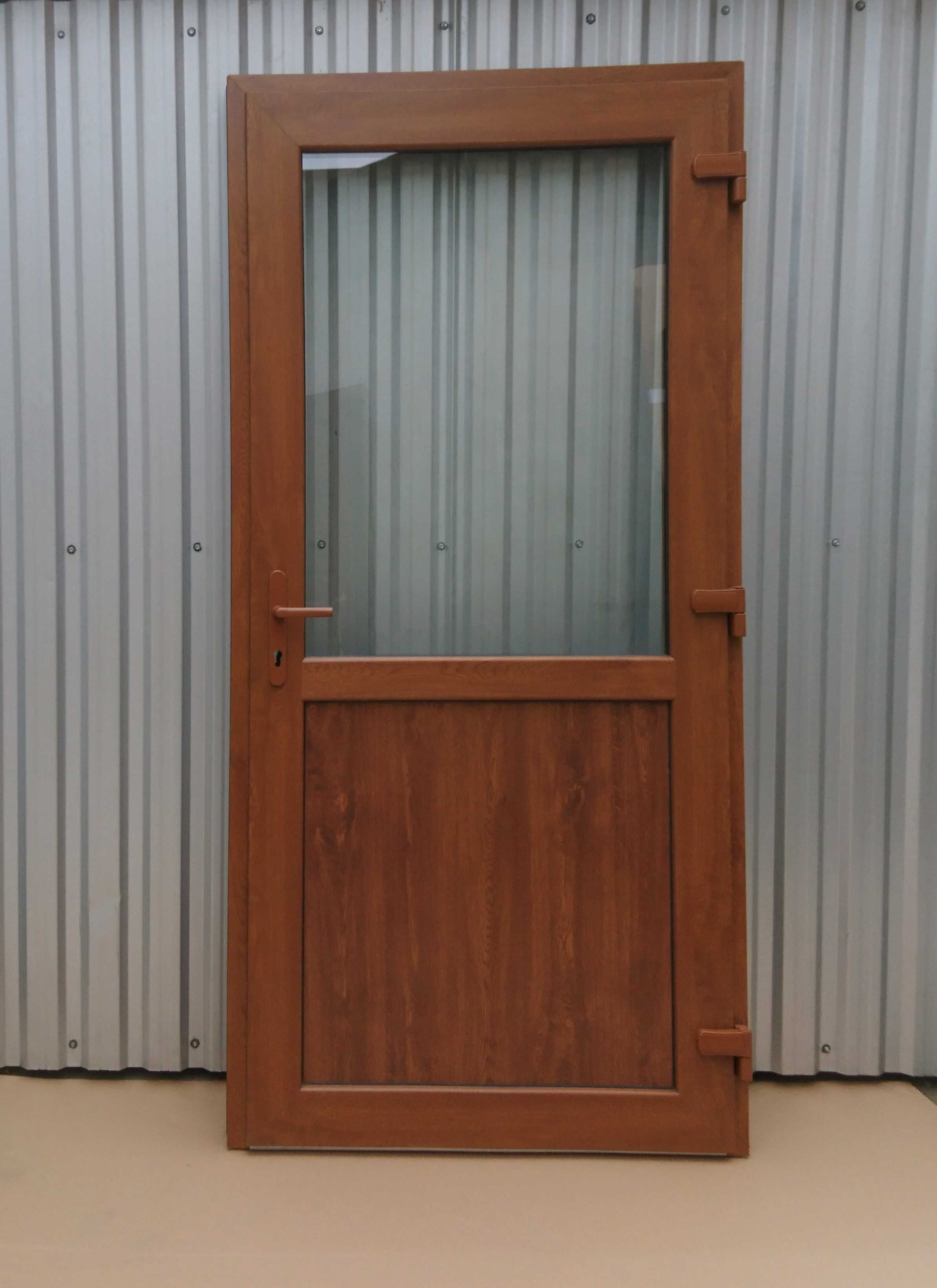 drzwi PCV 90x200 złoty dąb sklepowe zewnętrzne TRANSPORT CAŁA POLSKA