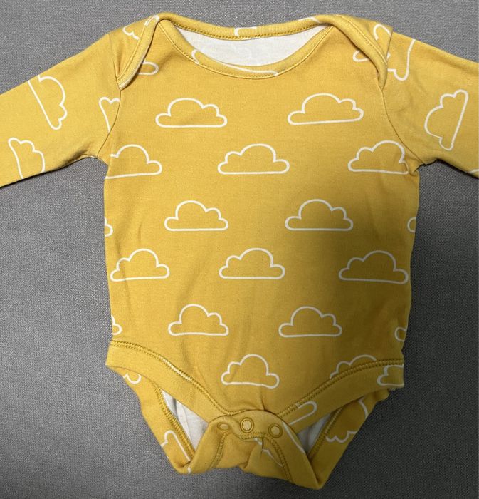 Zestaw body na długi rękaw F&F i spodnie legginsy w kropki Next roz.62