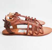 Sandały rzymianki skórzane dla dziewczynki brązowe 33 22,0cm BD0031