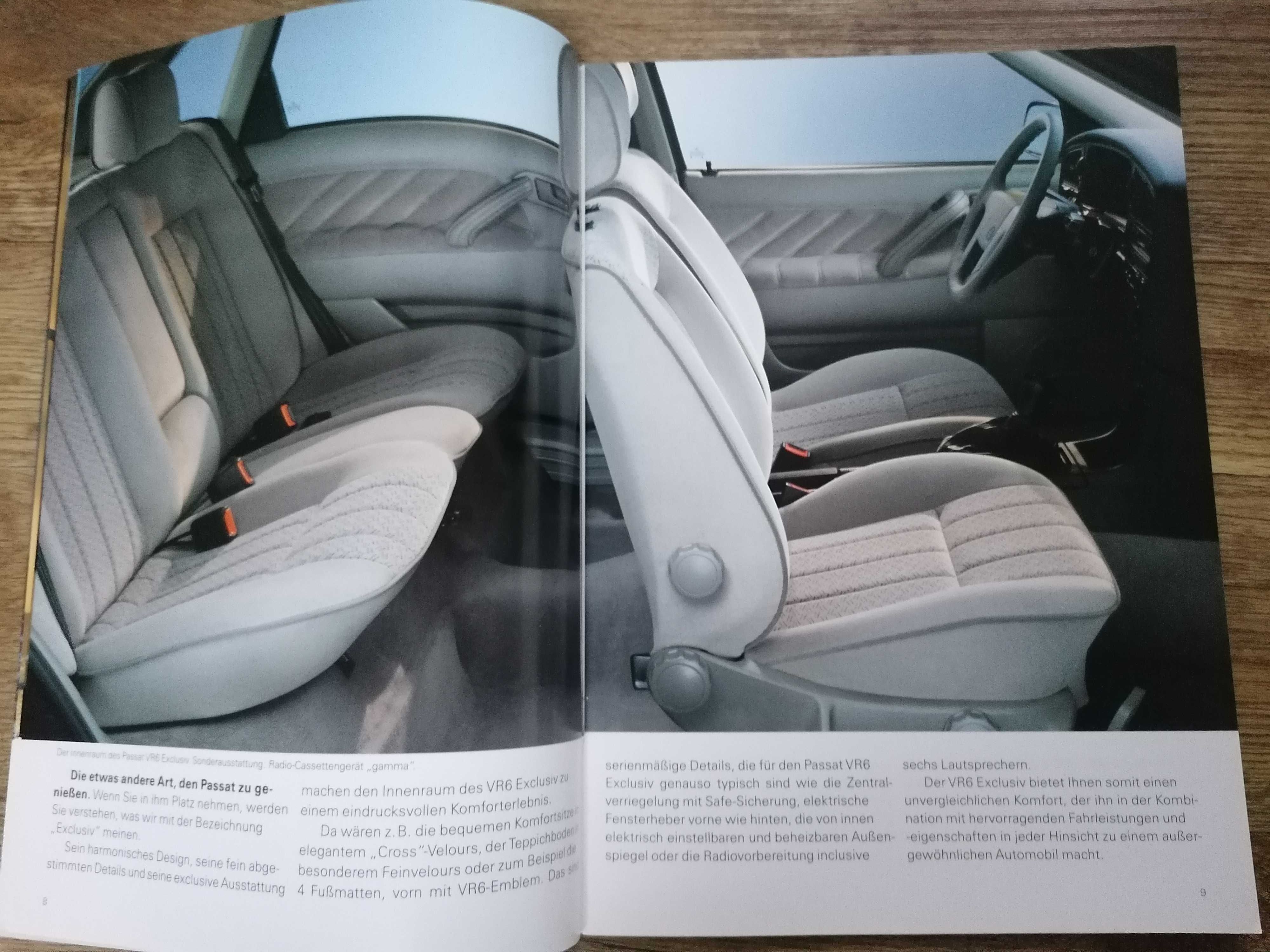 Prospekt VW Passat B3 VR6 GL, GT, Exclusiv