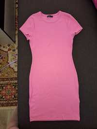 Платье рубчик розовое