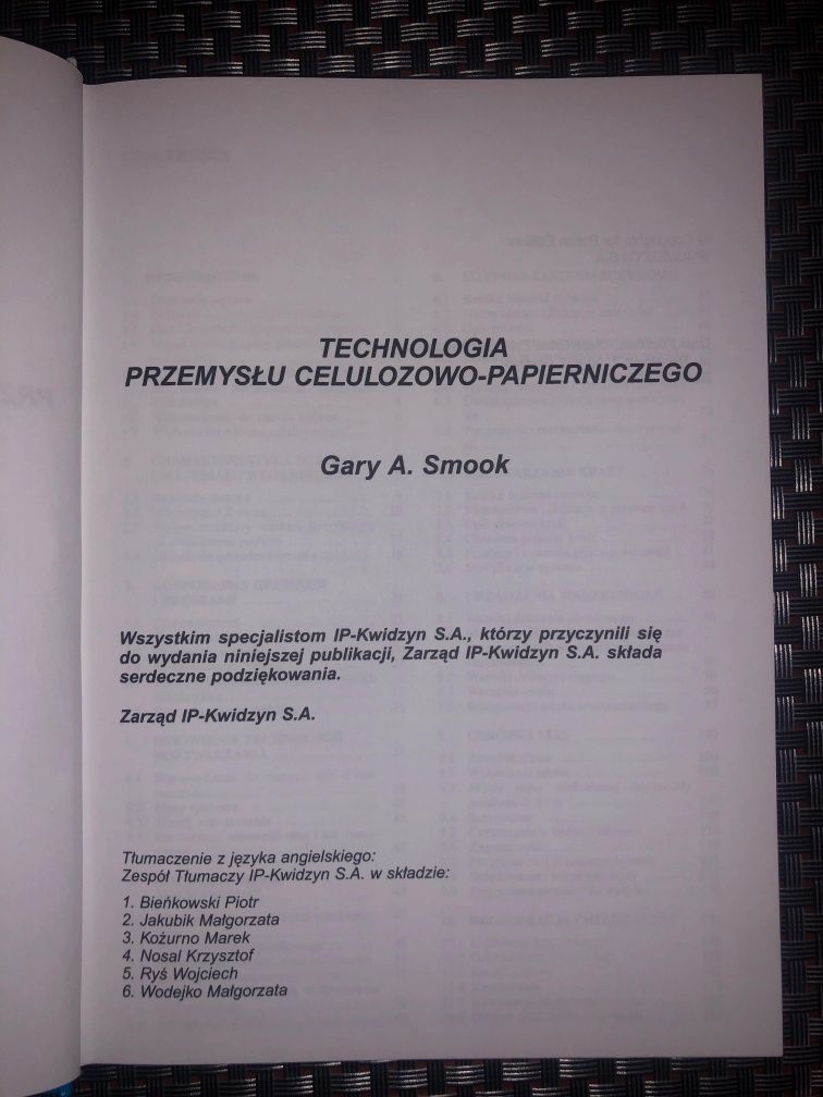 Sprzedam książkę Technologia Przemysłu Celulozowo-Papierniczego