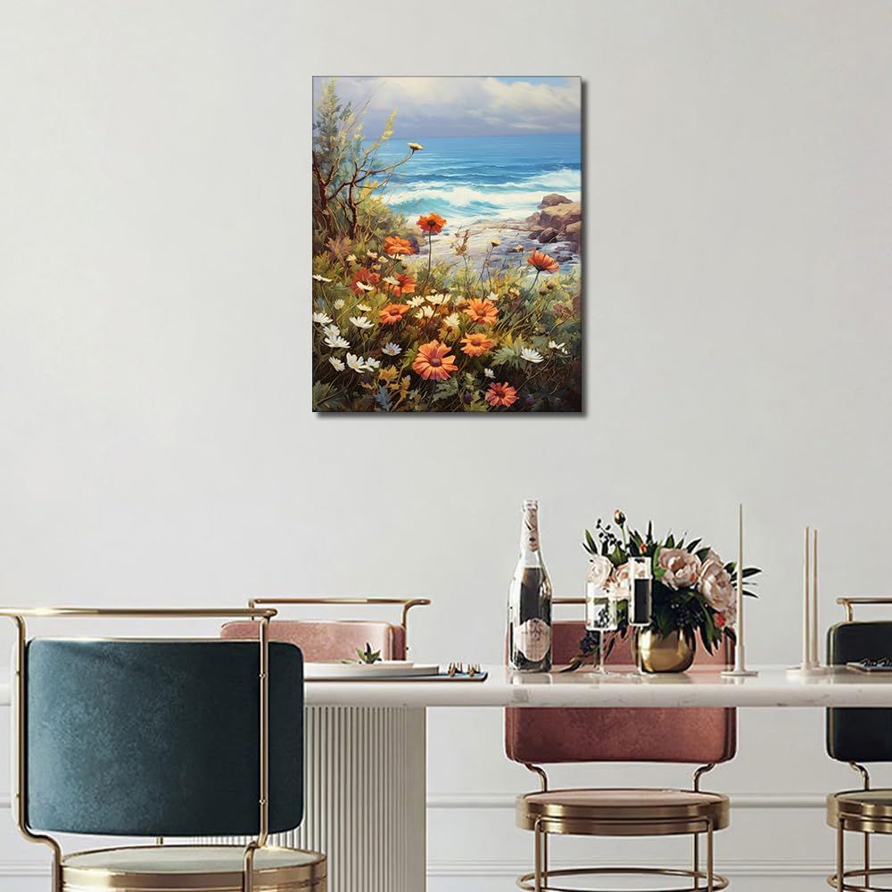 Malowanie po Numerach DIY 40x50 Krajobraz z Ramą i Pędzlami
