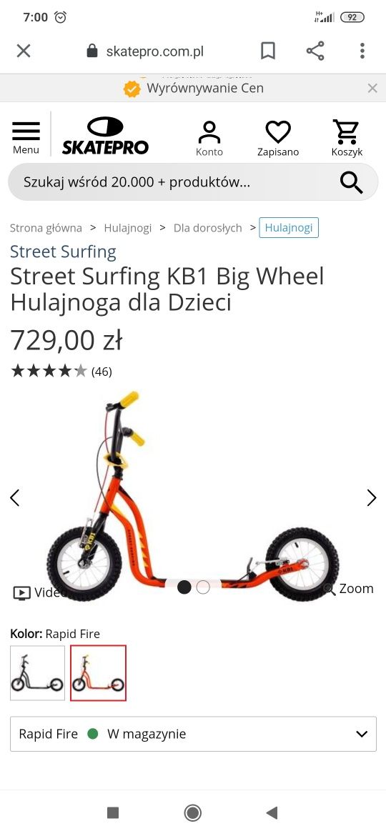 Hulajnoga dla dzieci Street surfing kb1 brig wheel