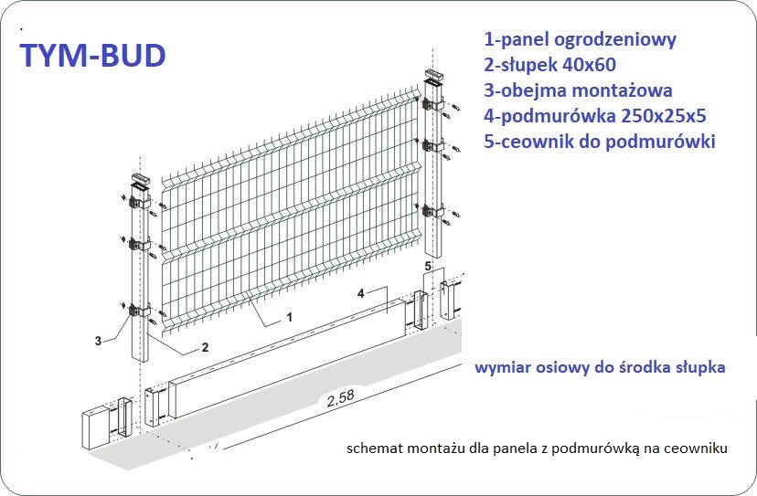 Panele ogrodzeniowe 2D ocynk/ral 8/6/8 H-143 Producent Mazowieckie