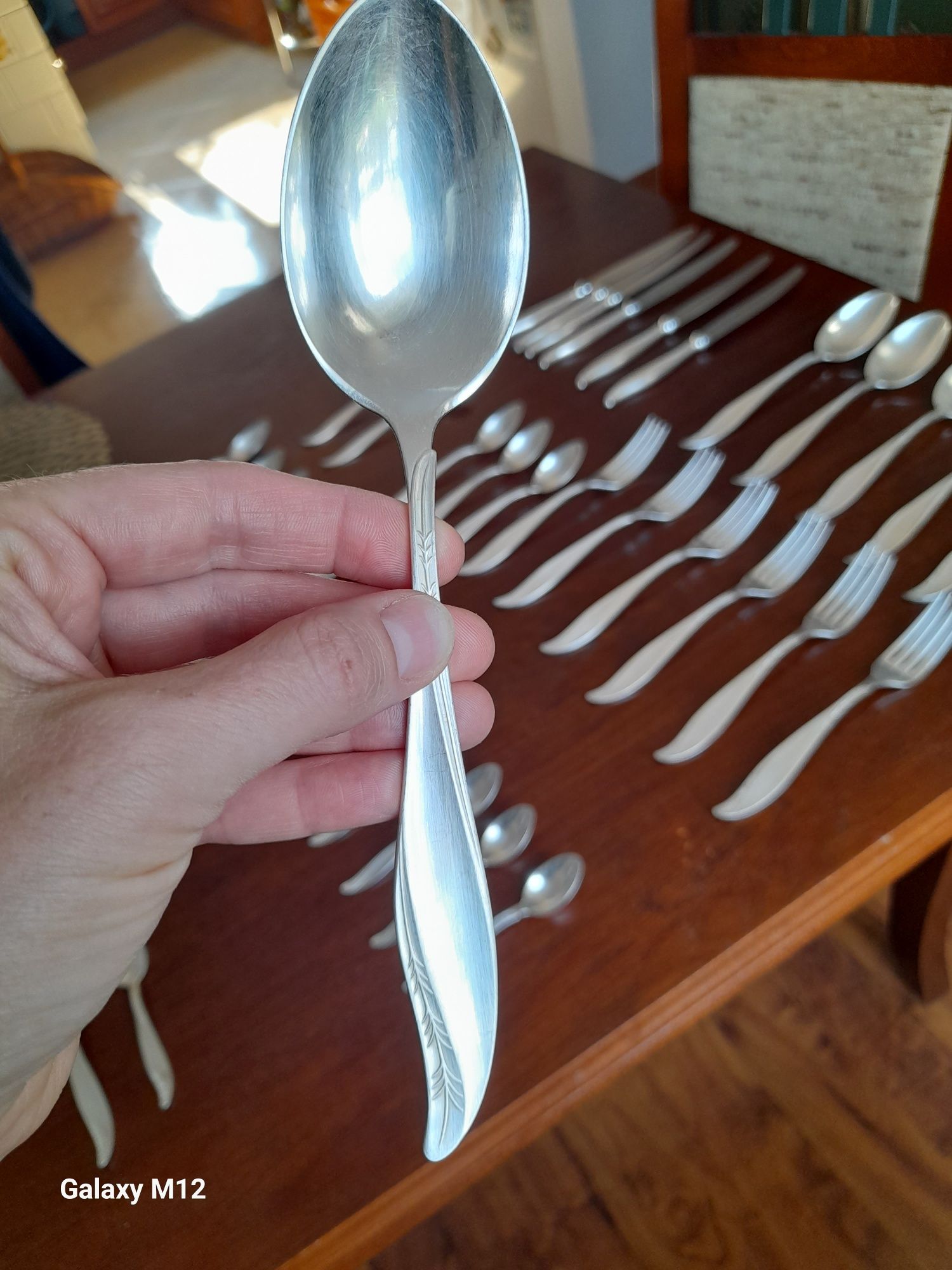 Hefra sztućce komplet 6 osobowy platerowane srebro. Wzór amerykański