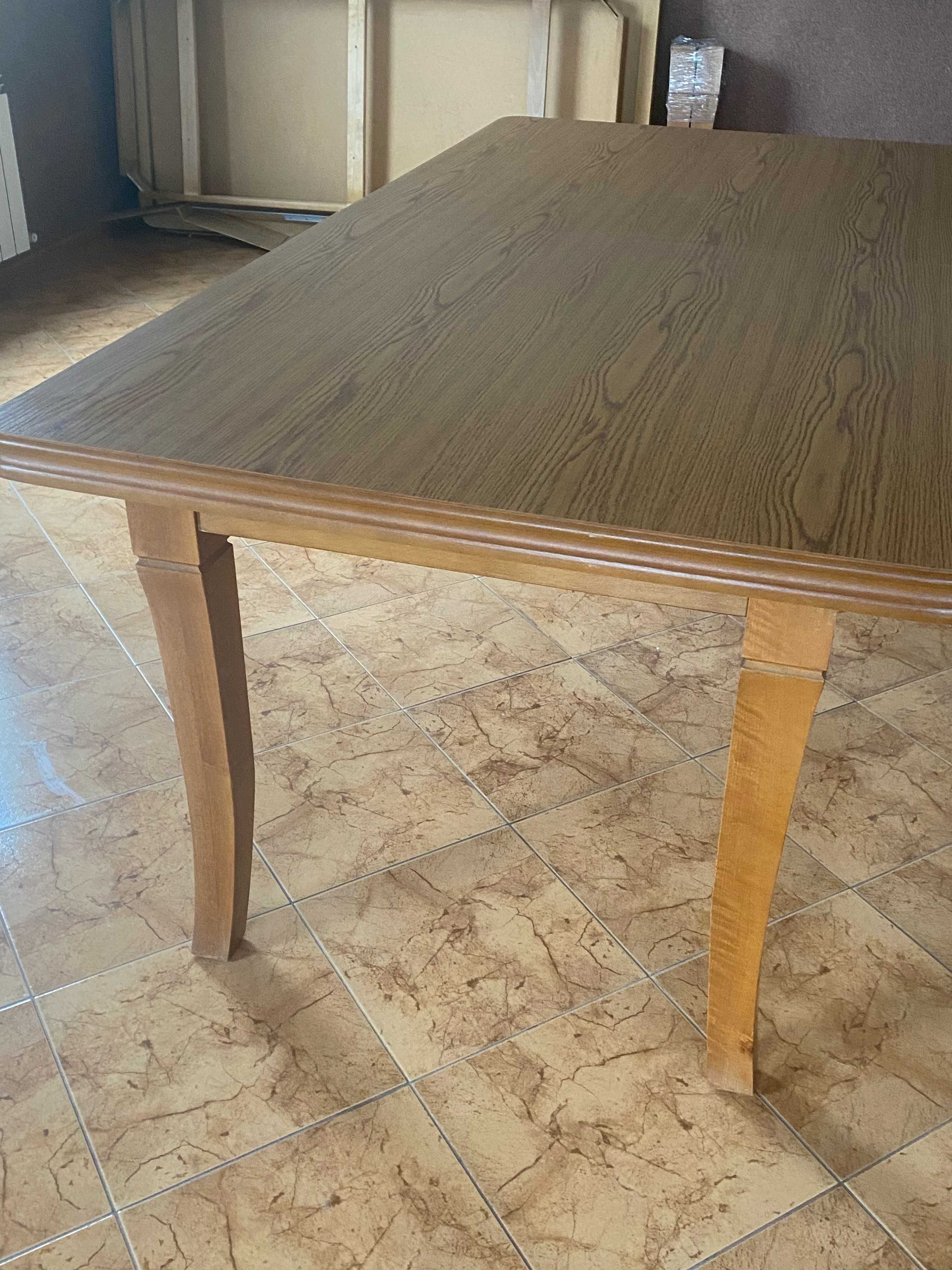 Stół z laminatu 100 x 200 plus dwie wkładki po 50 cm dąb rustykalny