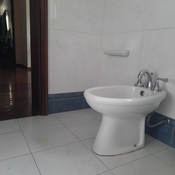 Sanita e bidé com torneiras em bom estado