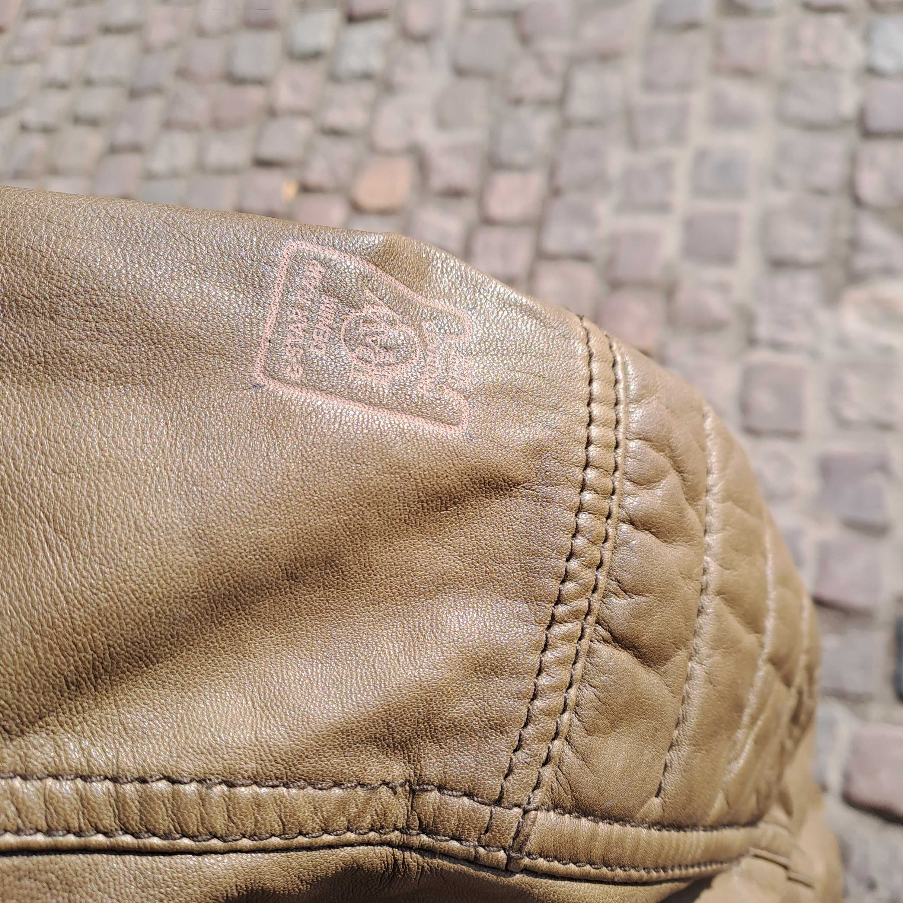 męska skórzana kurtka G Star RAW Leather MFD Biker Jacket S-M 
brązowy