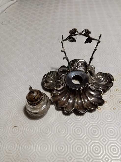 tinteiro em prata ,antigo,séc.XIX , marcado Porto Corôa