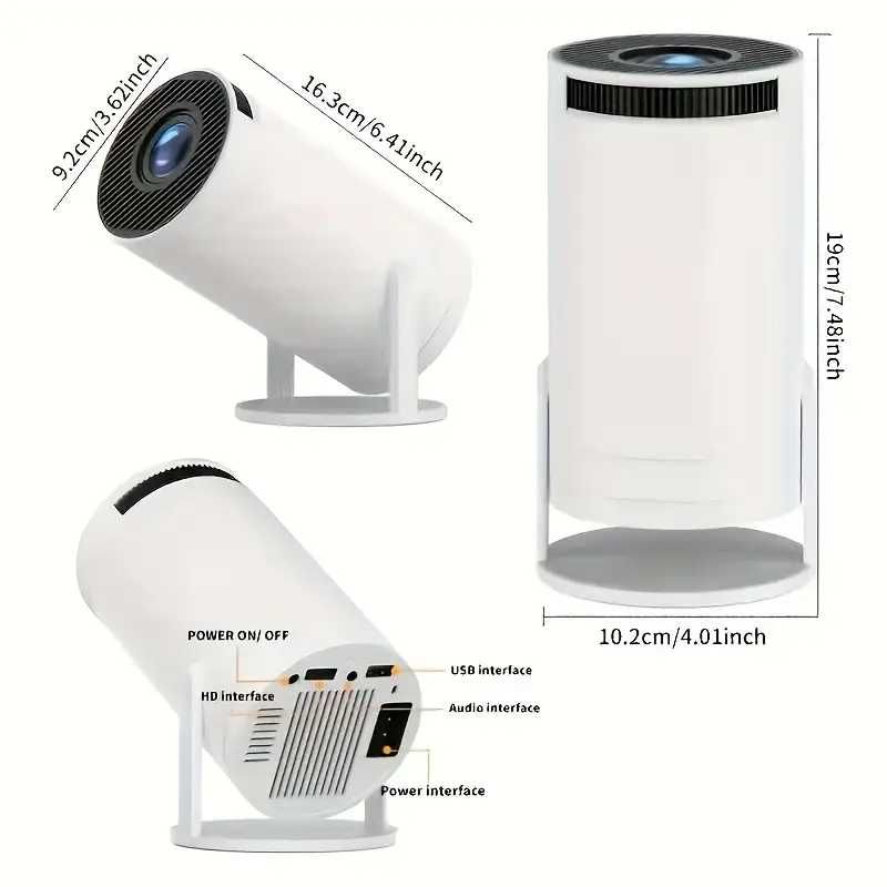 Projetor Smart HD Android 11 – WiFi, BT5.0, 200 Lumens, Portátil