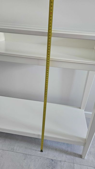 Konsola IKEA Liatrop biała, szklany blat