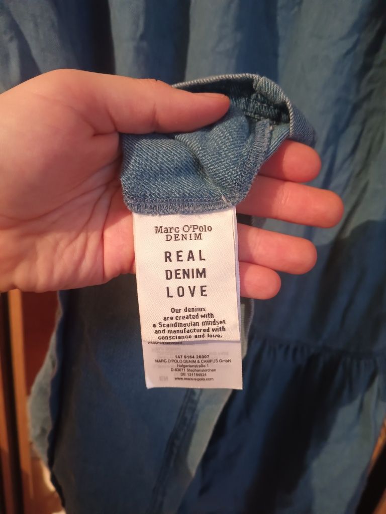 Dżinsowa letnia sukienka Marc OPolo jeans koszula plus size L/XL bufki