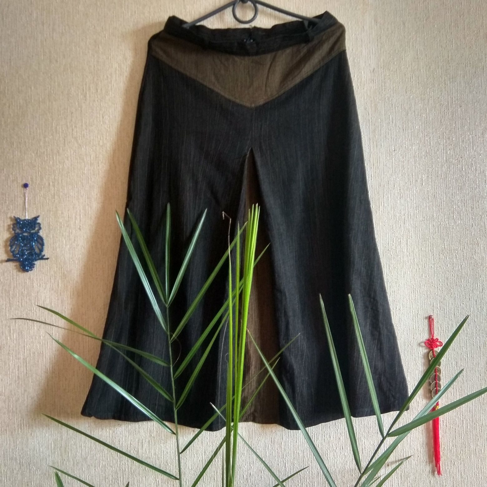 Оригинальная лёгкая летняя юбка древесного цвета