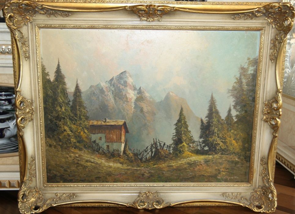 Картина Домик на фоне гор (Германия, Мюнхенская школа), 1940